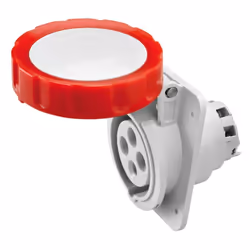 Prise fixe encastrée 10° HP Gewiss avec les caractéristiques suivantes : Tension nominale 380 - 415V Nombre de pôles 3P+T Cou ...