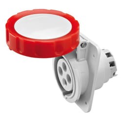 Prise fixe encastrée Gewiss 3P+T 32A IP67 rouge 380V GW62242H
