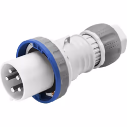 Spina Mobile Dritta HP IP69 2P+T 63A 200-250V Blu 6H Cablaggio A Mantello. HP Straight Mobile Plug IP69 2P+E 63A 200-250V Blu ...