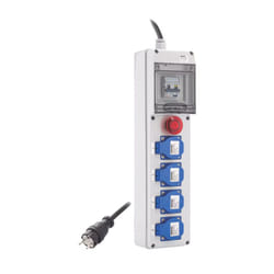 Gewiss - Coffret de chantier monophasé IP44 – 4 prises 230V 16A, différentiel 30mA, arrêt d'urgence et câble 3 m HO7RN-F