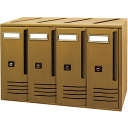 Boîte Aux Lettres De Copropriété Mod. Cube En Aluminium Couleur Bronze 4 Places