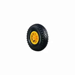 Roues pour chariots pneumatiques Support plastique Roue diam. 260 mm largeur 85 mm Trou diam. 20 mm Entraxe 74 mm Pour chario ...