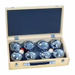 BLINKY Coffret en Bois Contenant 8 Boules de pétanque Beige 720 g - 99600-10