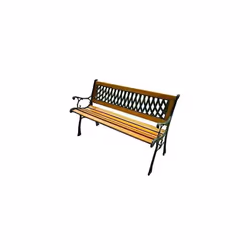 BANC BLINKY EN FONTE ET BOIS REGINA Structure en fonte peinte Avec traverses en bois Dossier en caillebotis PVC cm. 125x52x74 ...