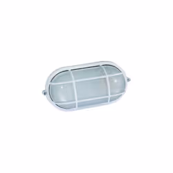 Plafonnier ovale blanc avec corps en aluminium moulé sous pression, couvercle en verre et douille en céramique E27, il est id ...