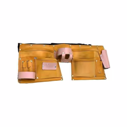 Sacs de menuisier Houston Cuir véritable avec double sacs Ceinture réglable 6 poches de différentes tailles Porte-marteau, po ...