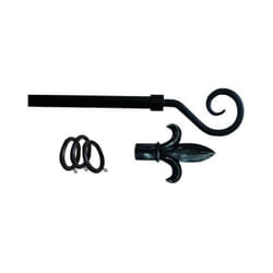 Vigor - Kit tringle à rideau en fer anthracite pour Lancia 120-210 cm