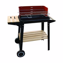 Blinky Woody-48, Barbecue, Bois de chauffage, 1 zone(s), Chariot, Réseau, Noir, Rouge, Bois