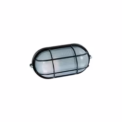 Plafonnier ovale noir avec corps en aluminium moulé sous pression, couvercle en verre et douille E27 en céramique, il est idé ...