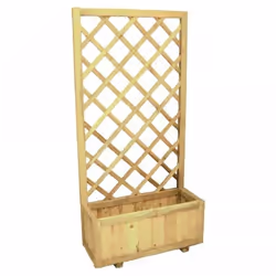 PANNEAU BLINKY GARDENIA AVEC BAC À FLEURS Pin imprégné en autoclave Grille diagonale, trou cm. 9x9 Jardinière de base cm. 30x ...
