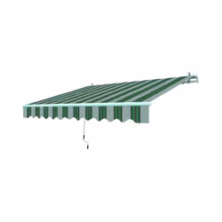 Store enroulable en aluminium avec double articulation, une pour l'ouverture et la fermeture, l'autre pour l'inclinaison. Équ ...