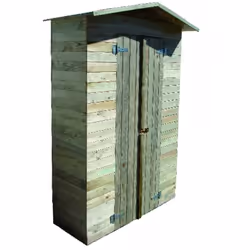 BLINKY ARMOIRE EN BOIS MOD. GILDAPane imprégné en autoclaveAvec 5 étagères : 3 à droite et 2 à gauche2 portesToit à pignon av ...