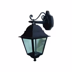 Lanternes Blinky Cefalu-48 Connexion murale supérieure Aluminium finition noire brute Forme flashy, verre lisse Douille en cé ...