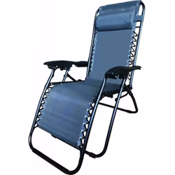 Transats Vigor - Structure Acier Ø22 mm - Housse Et Coussin Textilène - Couleur Gris Anthracite - Max 150Kg - Chaise Pliante  ...