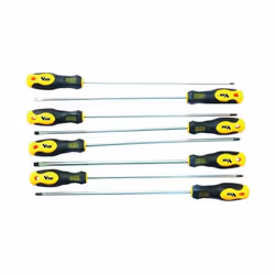 Série de tournevis Vigor Pointe magnétique extra longue Lame Crv 3pcs coupe 5.5x325, 6.5x325, 8x325 3 ph 0x325, 1x325, 2x325 ...