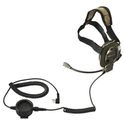 Casque-micro mono-oreille tactique Midland BOW M - noir micro boom renforcé 2‑pin filaire
