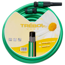 Tuyau Tressé Vert Trèfle 15 mm. - Rouleau 5/8 15 mètres Avec Accessoires