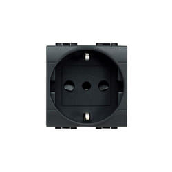 Bticino L4140 living international - Prise standard Schuko allemande/italienne P30 16A 250Vac anthracite