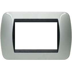 bticino L4803AL Plaque de commutation et obturateur Noir, Argent