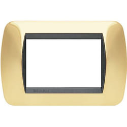 bticino L4803OR Plaque de commutation et obturateur Noir, Or