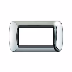 Plaque 4 modules de la série civile Living International. Couleur : Chrome brillant