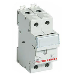 Porte-fusible Bticino 1P+N 20A 2 modules de fusibles 8.5x31.5mm F312