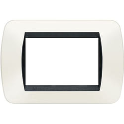 bticino L4803PB Plaque de commutation et obturateur Noir, Blanc