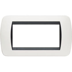 bticino L4804PB Plaque de commutation et obturateur Noir, Blanc