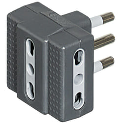 bticino S3604G adaptateur prise d'alimentation Type L (IT) Gris, Blanc