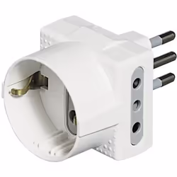 bticino S3610D, 250 V, 10 A, Blanc, Mâle/Femelle, 90 mm, 122 mm