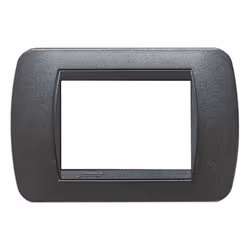 Plaque Bticino LivingLight (ex international) 3 modules (fruits, lieux) couleur noir graphite. La plaque peut être montée sur ...