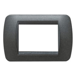 Living International Plaque 3 modules graphite noir L4803GFN - Bticino