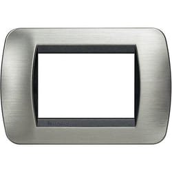 bticino L4803ACS Plaque de commutation et obturateur Anthracite, Acier inoxydable