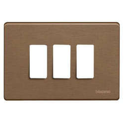 Plaque pour interrupteurs Bticino Magic 3 places bronze TIC503/3/BR
