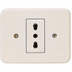 bticino 1115N, CEE 7/3, 2P+T, 6a, Ivoire, 250 V, 16 A
