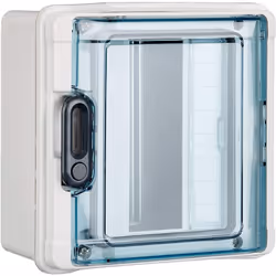 Centralino da parete in polistirene antiurto rinforzato IP65 IDROBOARD 8 moduli DIN, classe di isolamento II, temperatura d’i ...