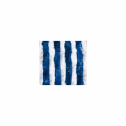 Rideau de porte chenilles coloris blanc / bleu pour caravane et camping-car