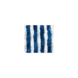 Rideau de porte chenilles coloris blanc / bleu pour caravane et camping-car