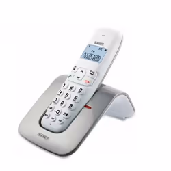 Saiet SLIDE, Téléphone DECT, Combiné sans fil, 50 entrées, Identification de l'appelant, Argent, Blanc