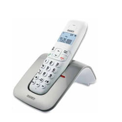 Saiet SLIDE Téléphone DECT Identification de l'appelant Argent, Blanc