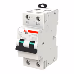 Interrupteur magnétothermique différentiel Abb, avec les caractéristiques suivantes : Tension assignée d'emploi : selon IEC 6 ...