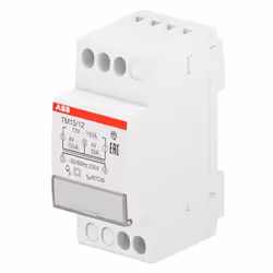 Description générale Transformateur de sonnerie modulaire TM 15/12 de la marque ABB, conçu pour alimenter des charges nécessi ...
