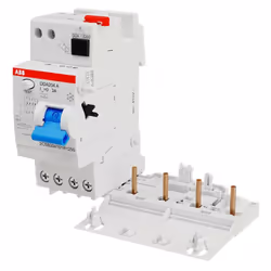 Bloc différentiel (disjoncteur) Abb série DDA204, avec les caractéristiques suivantes 2 modules Connexion DIN (universelle po ...