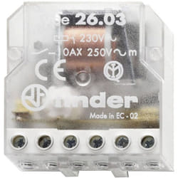 Télérupteur pour encastrement Finder 26.03.8.024.0000 1 no (t), 1 nf (r) 24 v/ac 10 a 2500 va 1 pc(s)