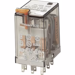 description Relais enfichable miniature 3 inverseurs pour 10 A / 250 V AC, matériau de contact AgNi-dur doré, données de bobi ...