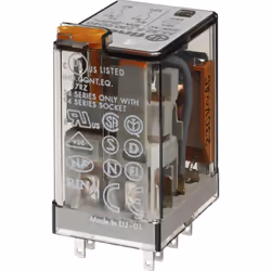 description Relais enfichable miniature 2 inverseurs pour 10 A / 250 V AC, matériau de contact AgNi, données de bobine 12 V A ...
