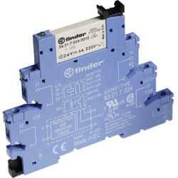Finder - 38.61.0.024.0060 Module relais Tension nominale: 24 v/dc, 24 v/ac Courant de commutation (max.): 6 a 1 inverseur (rt) 1 pc(s) S72185