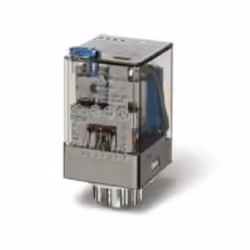 Avec fiche sur socle - 3 contacts, 10 A - DC - 24 V - AgNi - Bouton test + indicateur me'canique Type : Prise enfichable Nomb ...