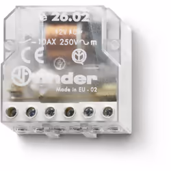 Télérupteur de boîte 2NO 10A 12V AC 281223 FINDER 260280120000Télérupteur électromécanique de boîte bipolaire 2NO 10A 12V AC  ...