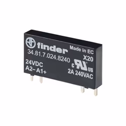 FINDER 34.81.7.024.8240 Relais Solid State 34 Series Ultra-Slim, SPST-NO, 2 A, PCB, trou traversant, 16 VDC, 30 VDC SVHC : pa ...